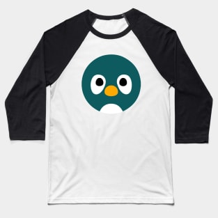 Cartoon Penguin Face Emoticon Baseball T-Shirt